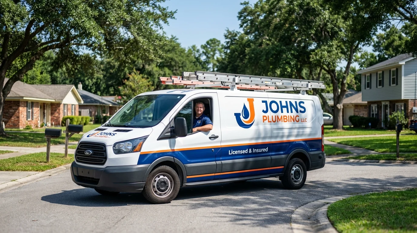 Johns Plumbing LLC service van in Bethel Park, PA