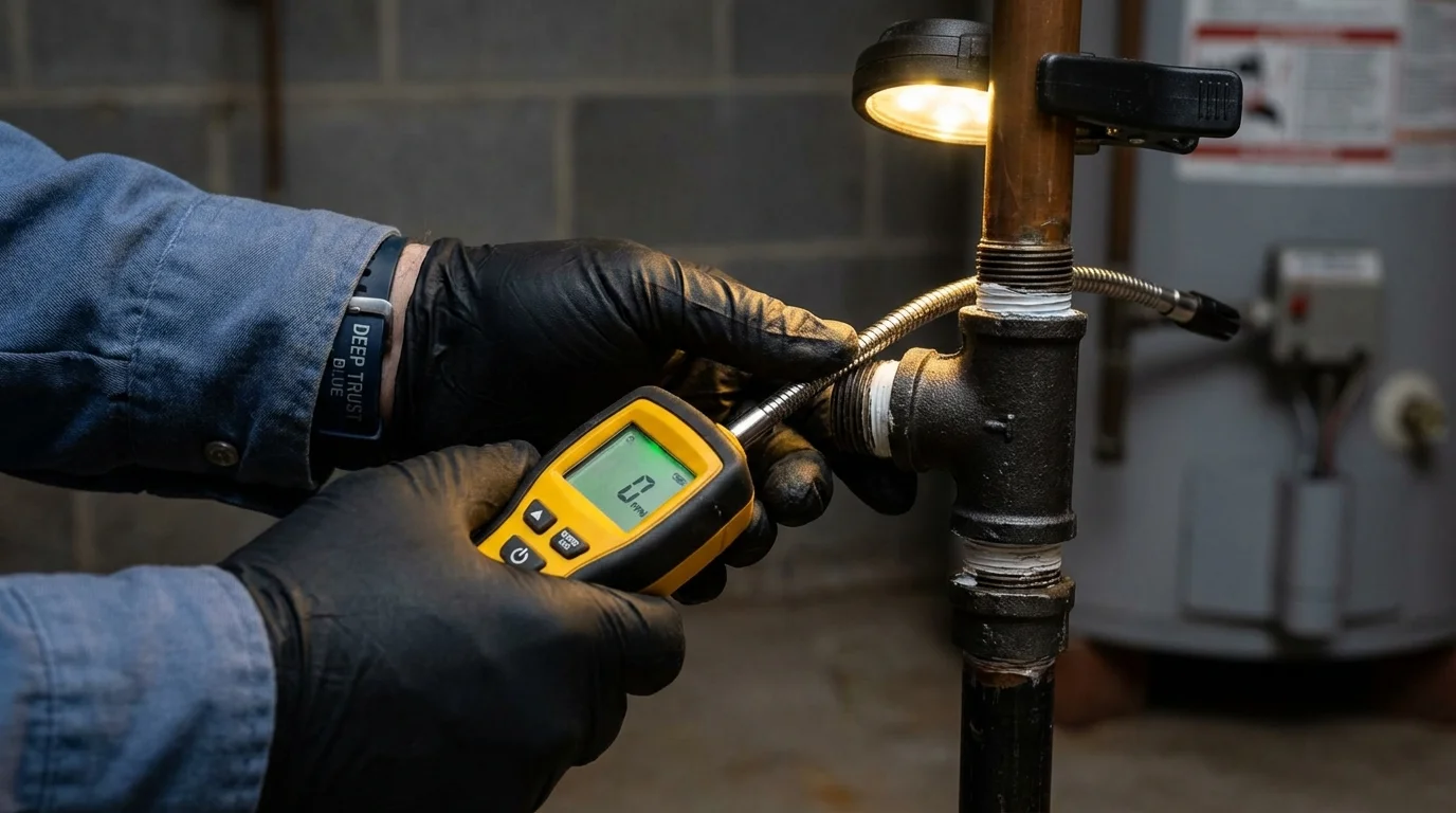 Gas leak detection with electronic sniffer by Johns Plumbing LLC in Bethel Park